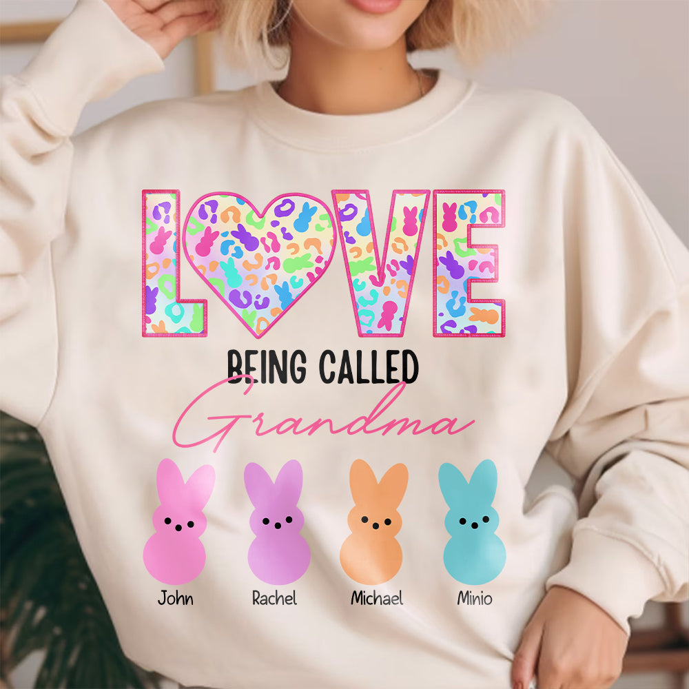 Personalized Love Being Called Grandma Easter T-Shirt, Custom Grandma Easter Shirt,Mom Nana Easter's Day Shirt, Custom Kids Name Shirt