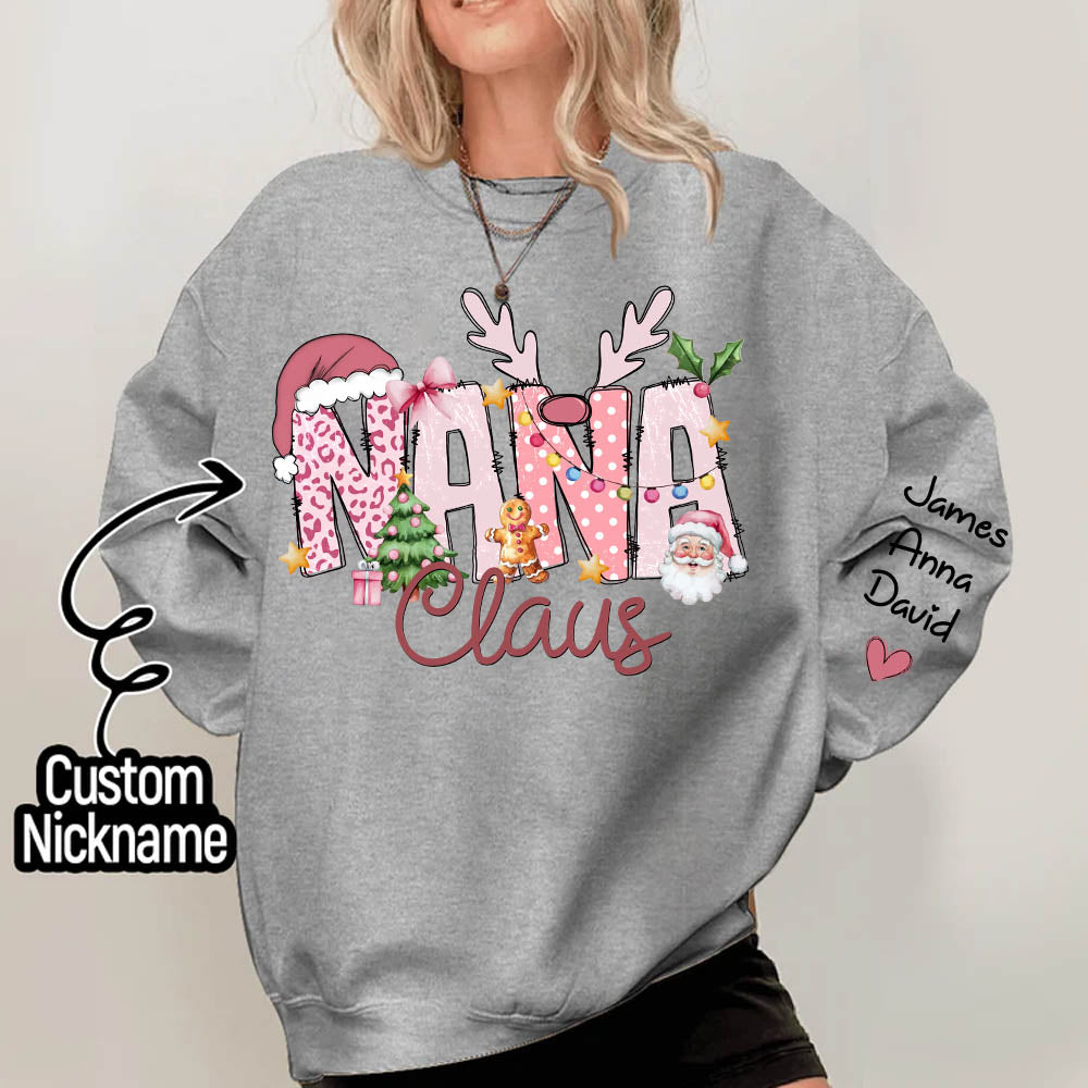 Pink Trend Gigi Claus Custom Sweatshirt - Best Family Christmas Gift for Grandma