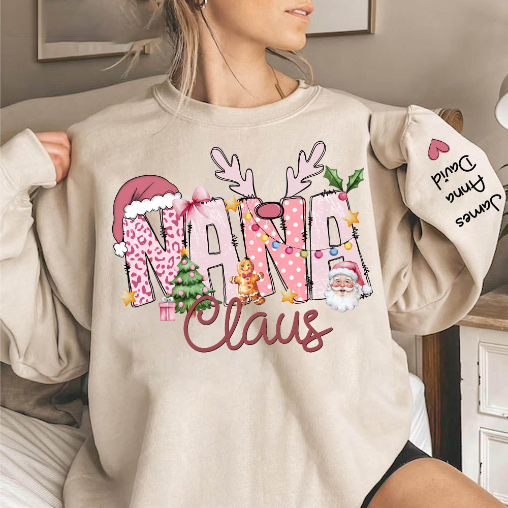 Pink Trend Gigi Claus Custom Sweatshirt - Best Family Christmas Gift for Grandma
