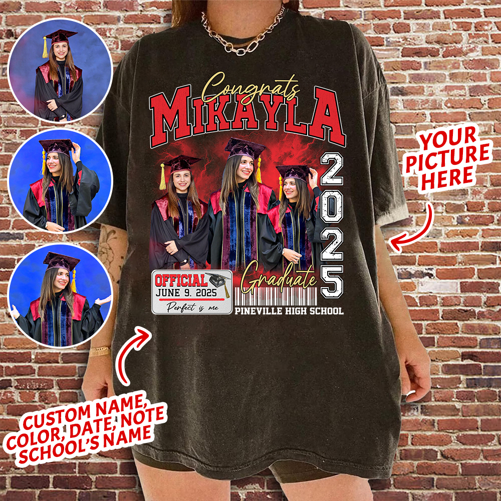 Congratulation Graduation Bootleg Shirt - Custom Photo Graduation Bootleg Shirt