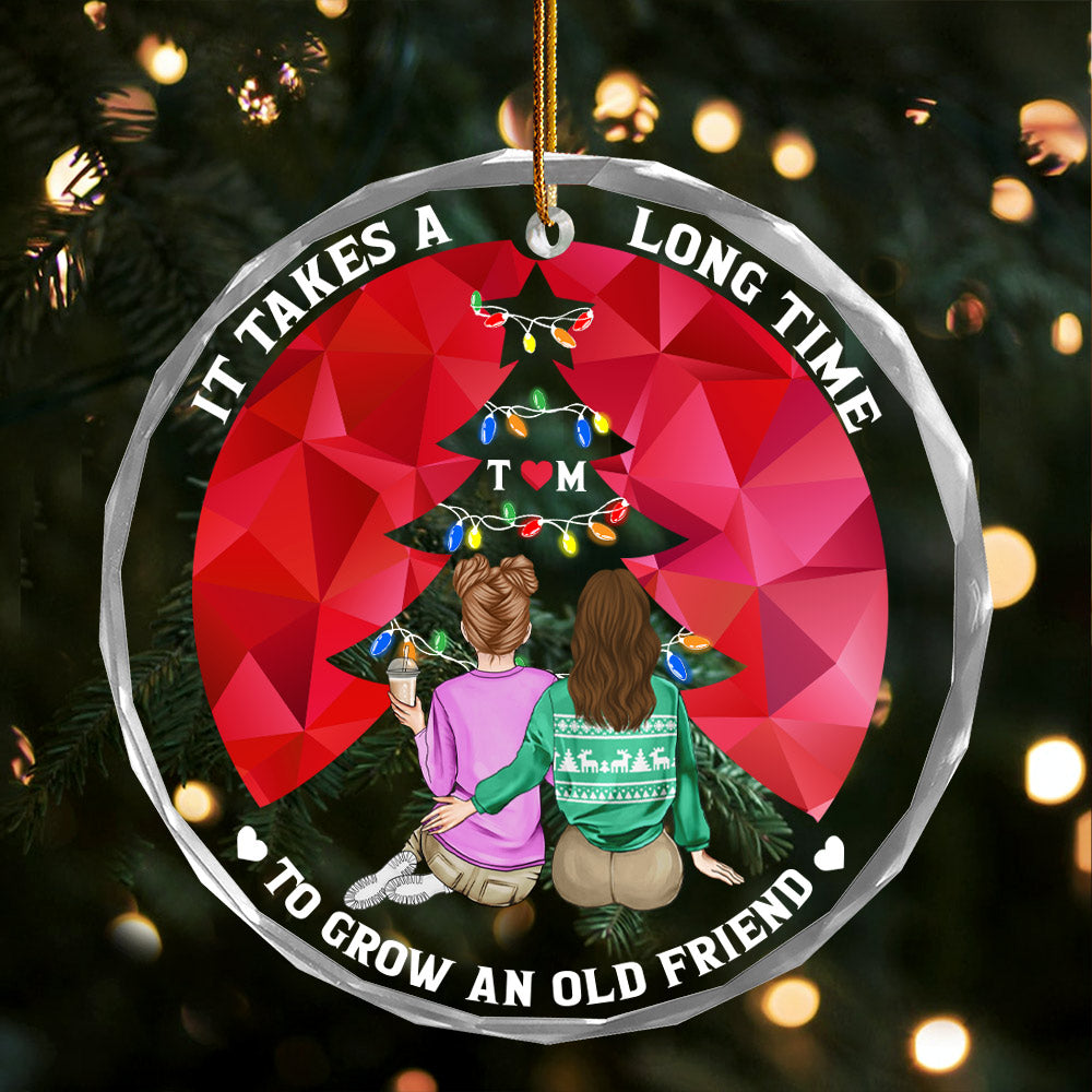 Grow An Old Friend - Personalized Circle Glass Ornament