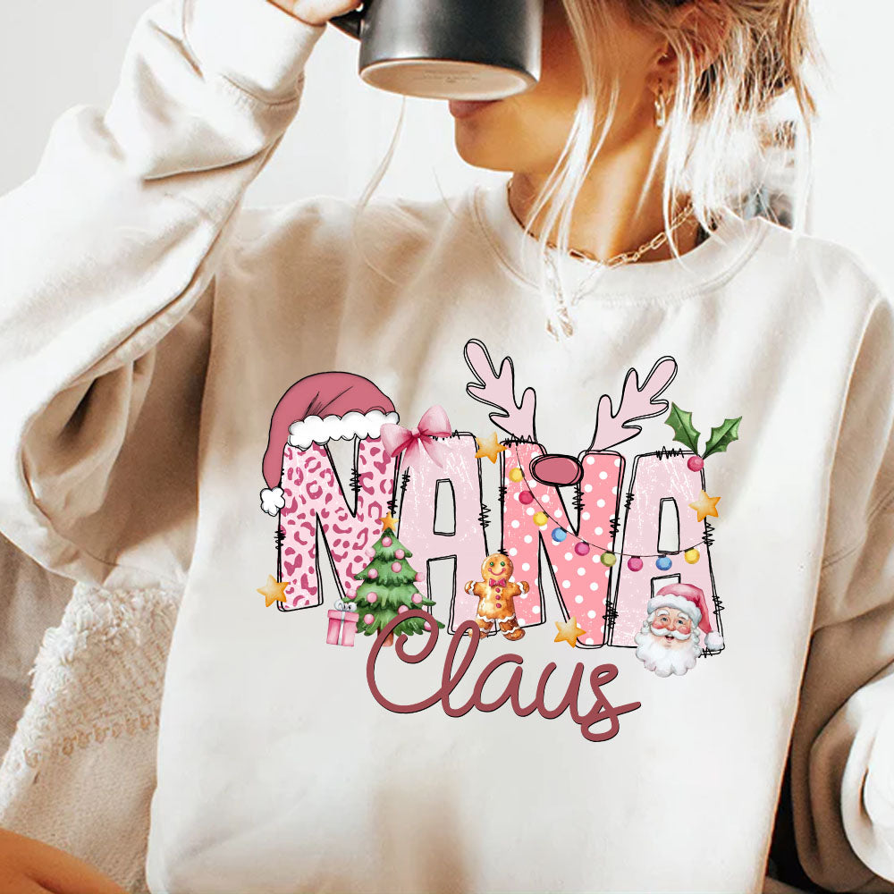 Pink Trend Gigi Claus Custom Sweatshirt - Best Family Christmas Gift for Grandma