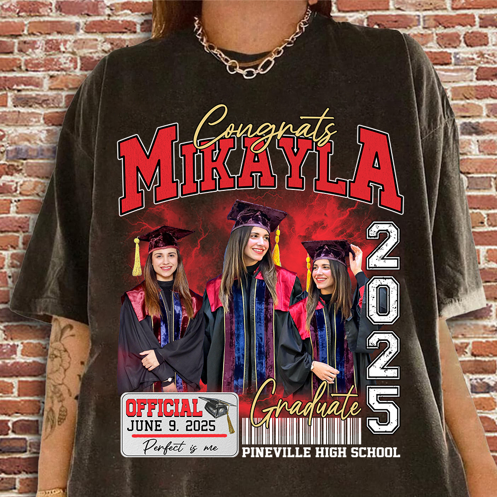 Congratulation Graduation Bootleg Shirt - Custom Photo Graduation Bootleg Shirt