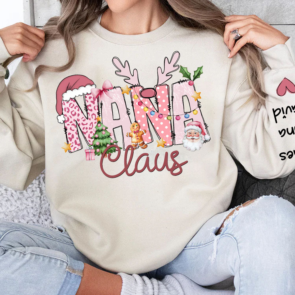 Pink Trend Gigi Claus Custom Sweatshirt - Best Family Christmas Gift for Grandma