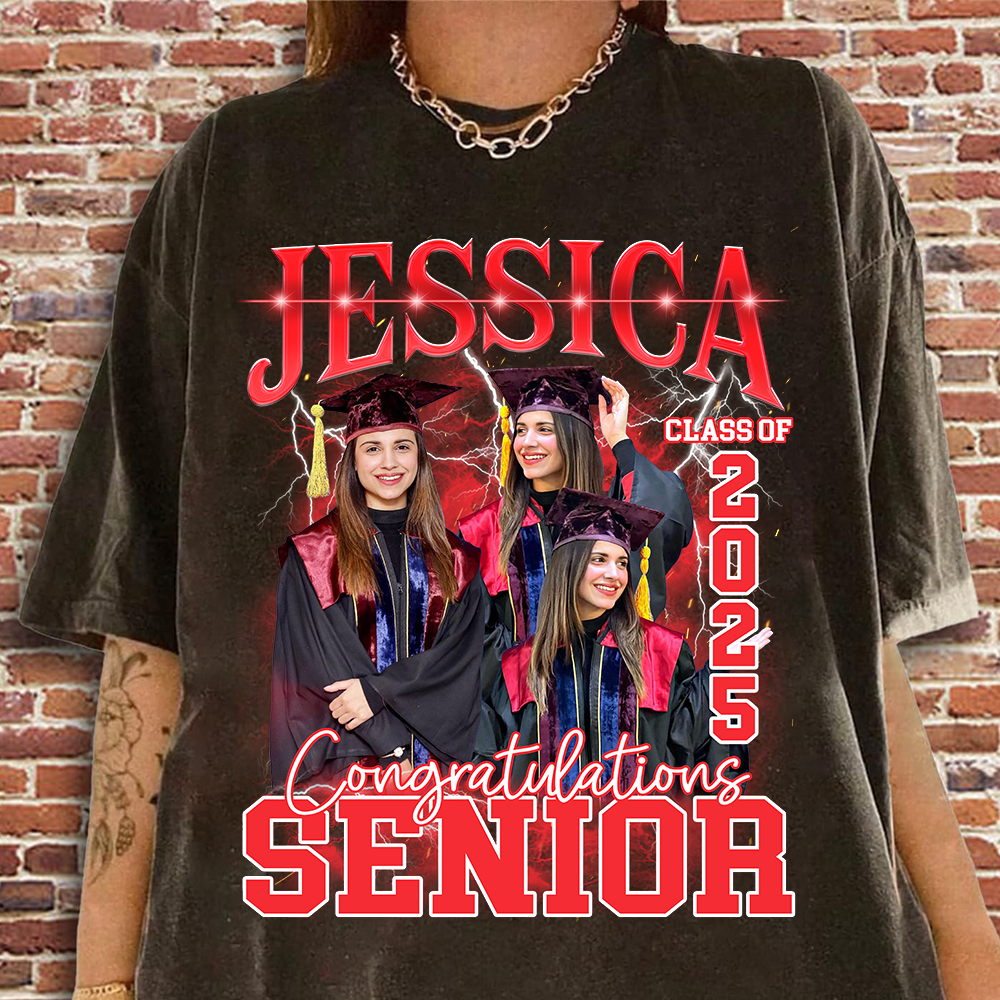 Custom Graduation T Shirt, Vintage Custom Funny Rap Shirt, Custom Photo Vintage T Shirts, Custom Family Graduation Shirt