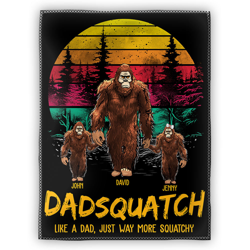 Dadsquatch, Like A Dad, Just Way More Squatchy - Personalized Vintage Blanket
