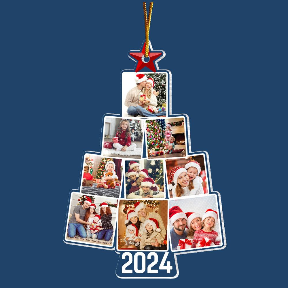 Photo Family Tree Christmas - Personalized Acrylic Photo Ornament