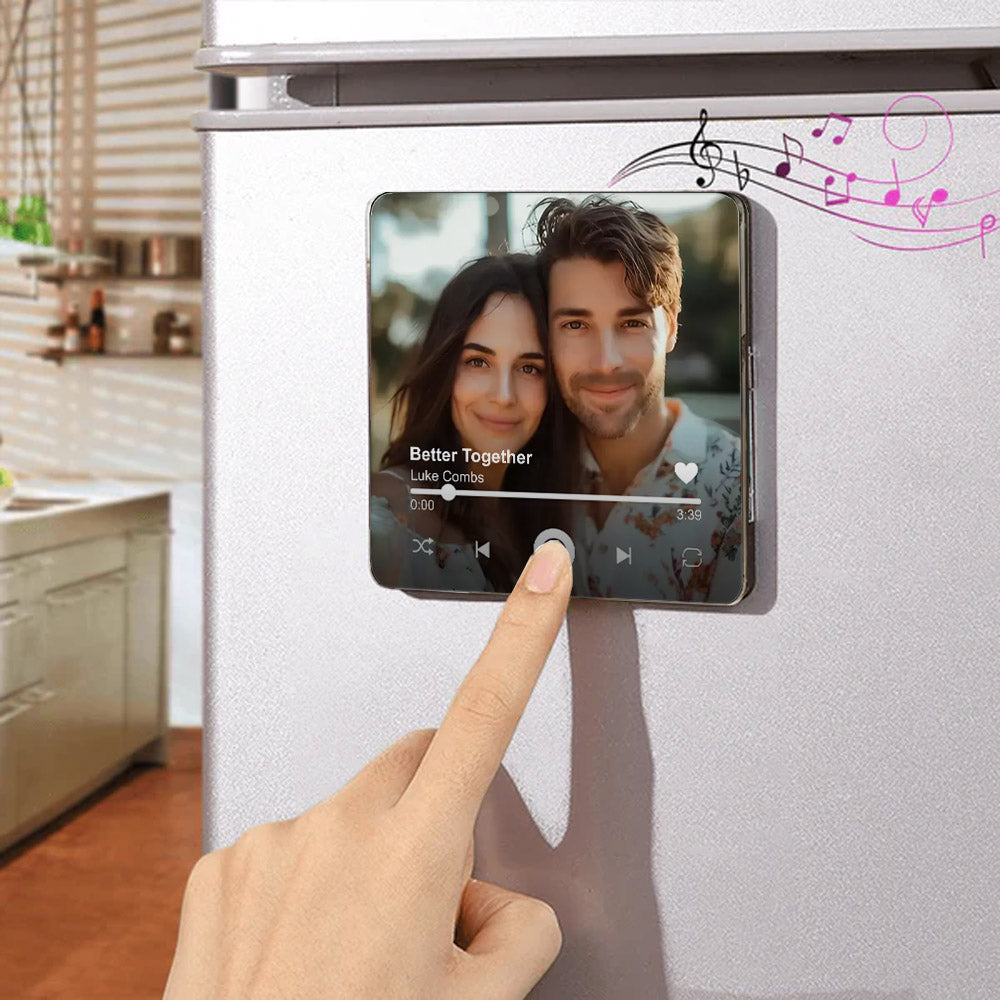 Custom Music Song Magnet Personalized Photo Album Fridge Magnet Music Gift for Couple Custom Photo and Music Magnet Anniversary Gift for Him