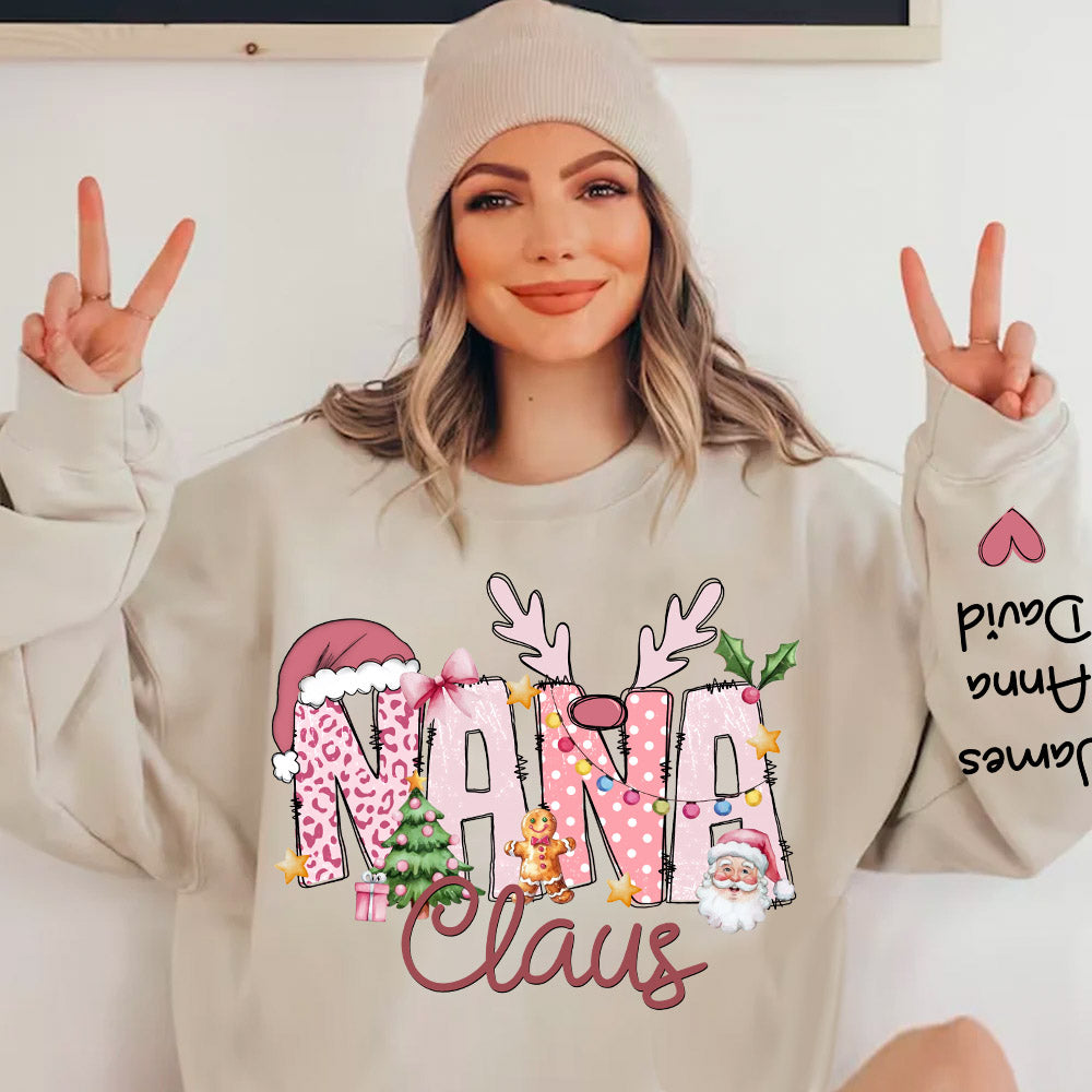 Pink Trend Gigi Claus Custom Sweatshirt - Best Family Christmas Gift for Grandma