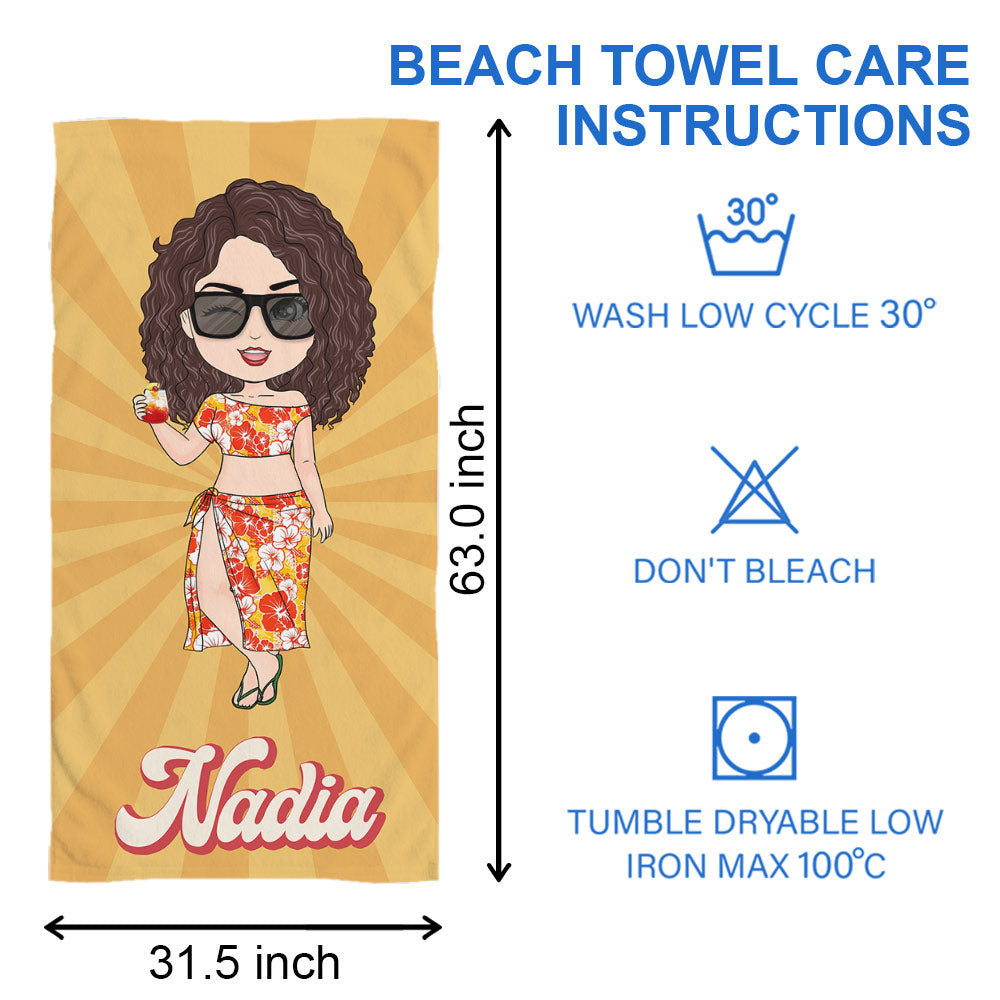 Girls Personalized Beach Towel - Gift For Best Friends Sisters Sistas BFF