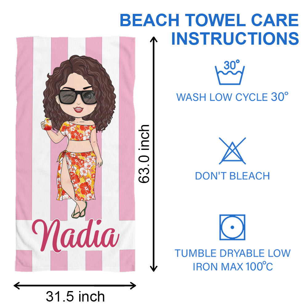Girls Besties Personalized Beach Towel - Gift For Best Friends Sisters Sistas