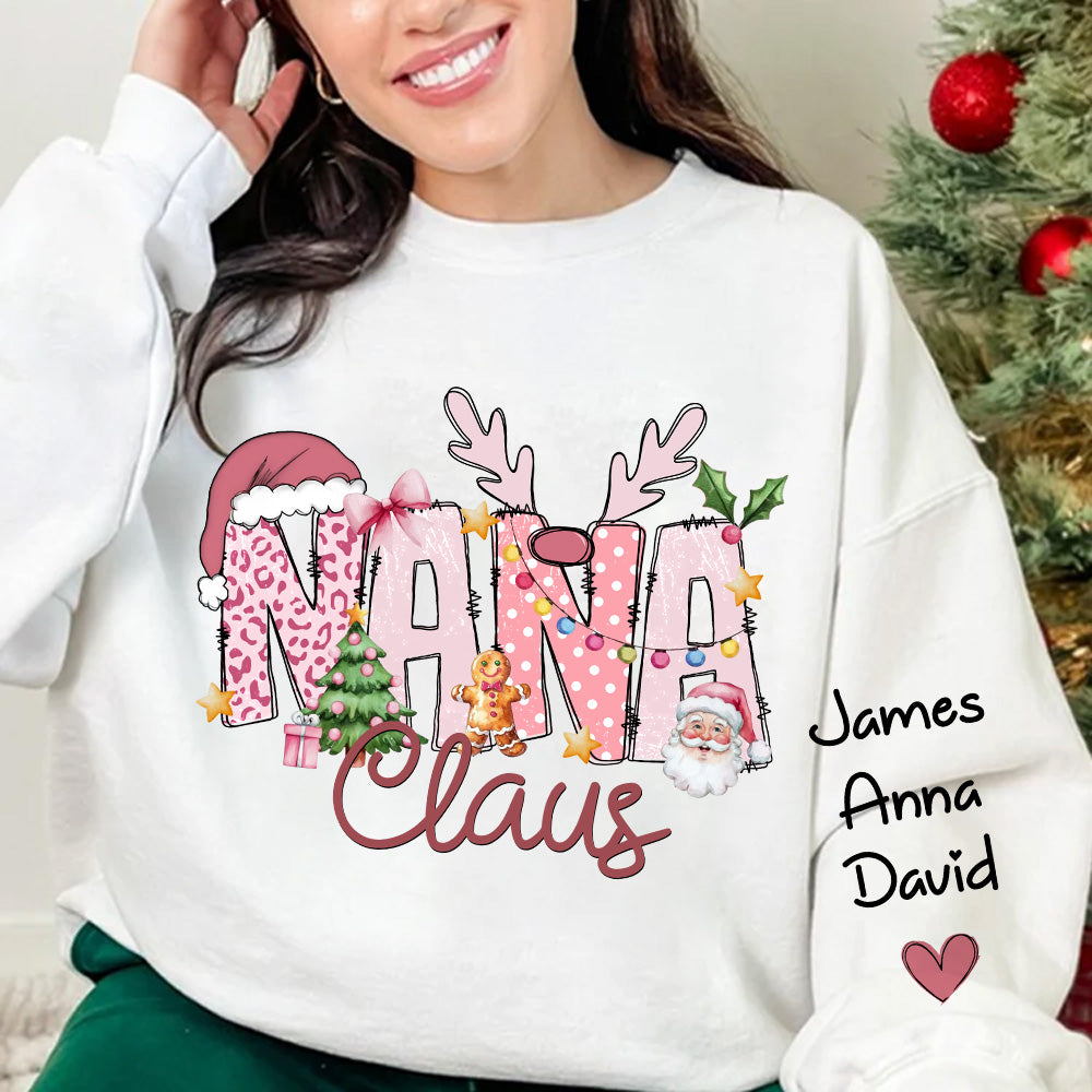 Pink Trend Gigi Claus Custom Sweatshirt - Best Family Christmas Gift for Grandma