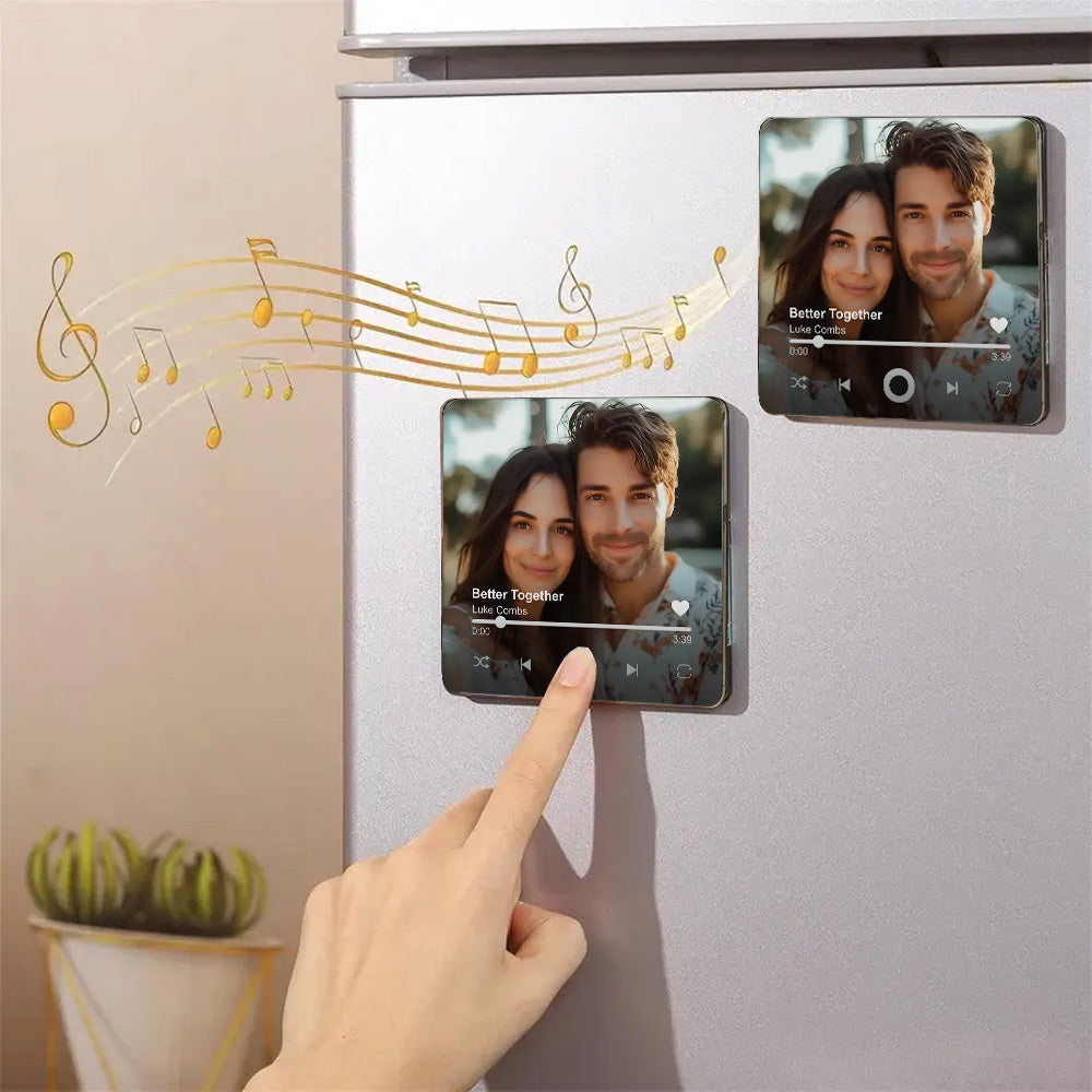 Custom Music Song Magnet Personalized Photo Album Fridge Magnet Music Gift for Couple Custom Photo and Music Magnet Anniversary Gift for Him