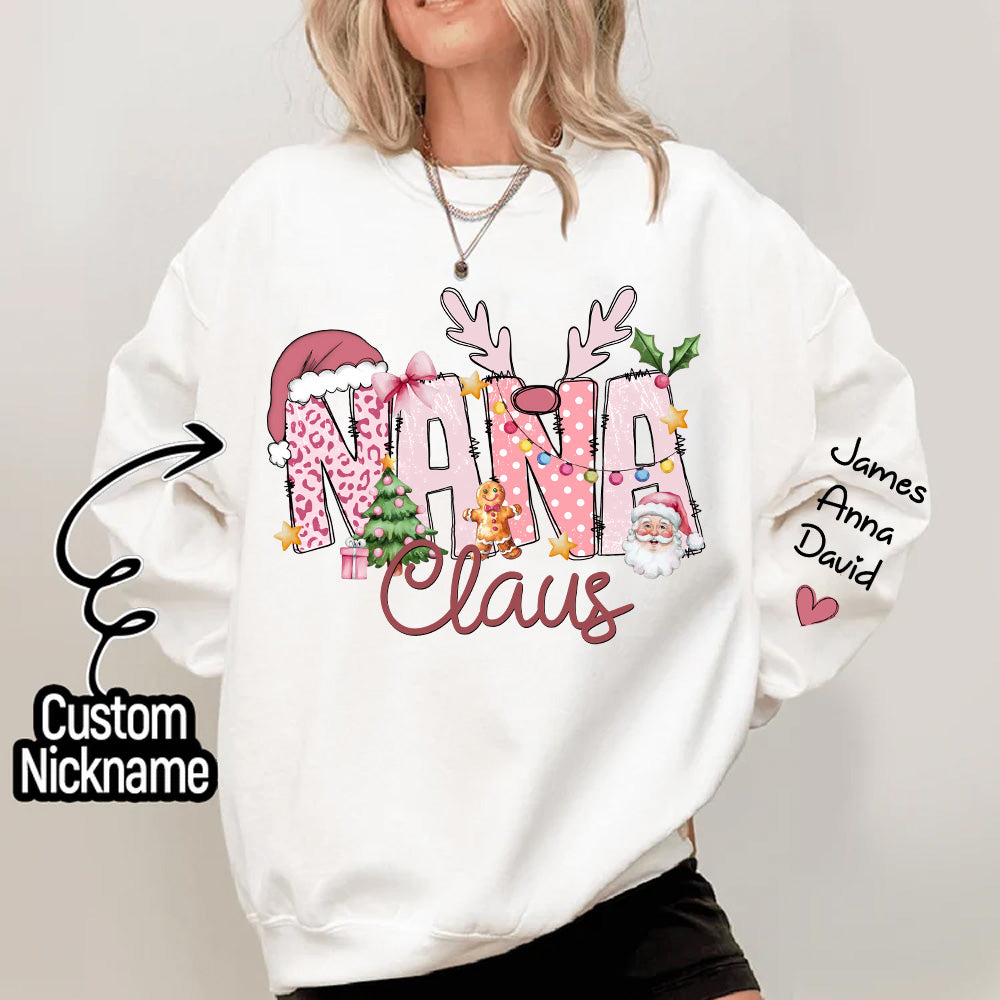 Pink Trend Gigi Claus Custom Sweatshirt - Best Family Christmas Gift for Grandma