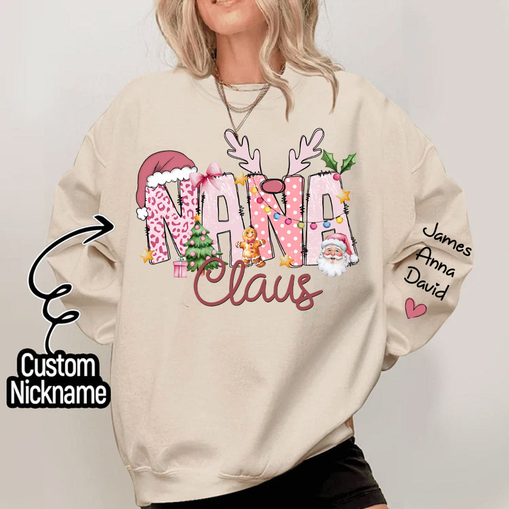 Pink Trend Gigi Claus Custom Sweatshirt - Best Family Christmas Gift for Grandma