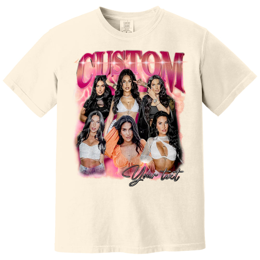 Custom Vintage Bootleg Rap Photo Tee Personalized Unisex T-shirt Gift for Girlfriend & Boyfriend
