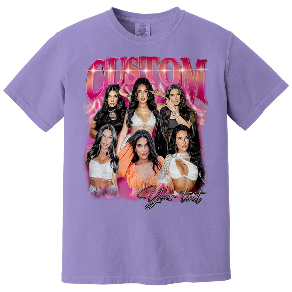 Custom Vintage Bootleg Rap Photo Tee Personalized Unisex T-shirt Gift for Girlfriend & Boyfriend