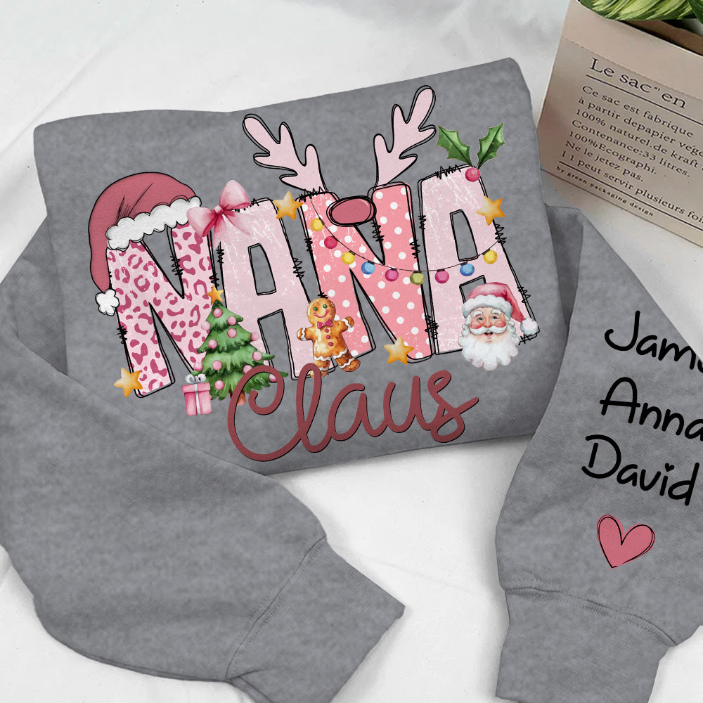 Pink Trend Gigi Claus Custom Sweatshirt - Best Family Christmas Gift for Grandma