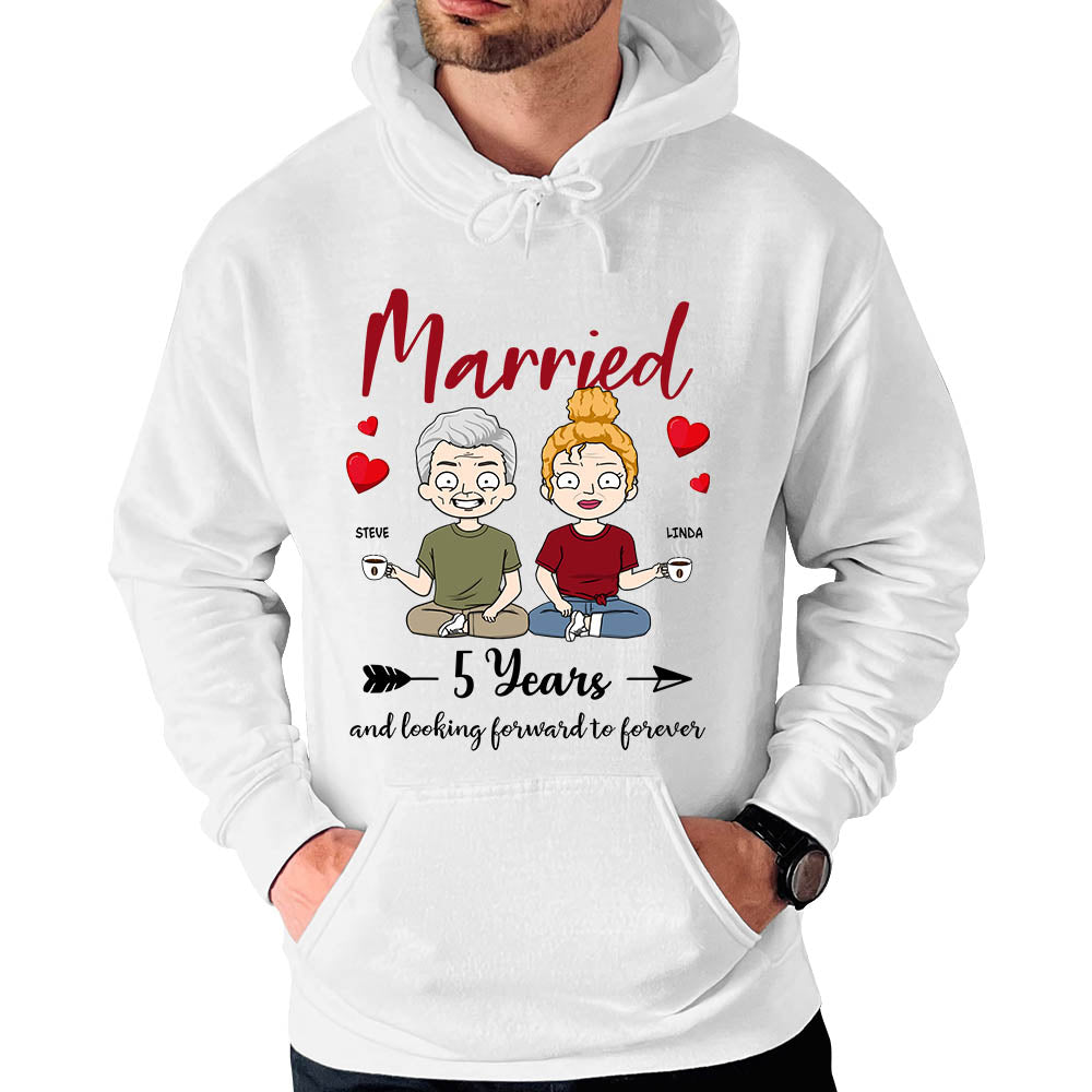 Married Since Year And Looking Forward To Forever Personalized Shirt For Couple Wife Husband