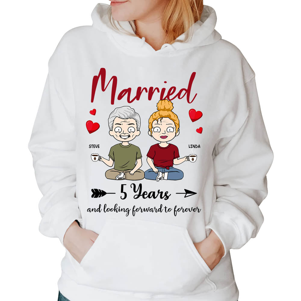 Married Since Year And Looking Forward To Forever Personalized Shirt For Couple Wife Husband