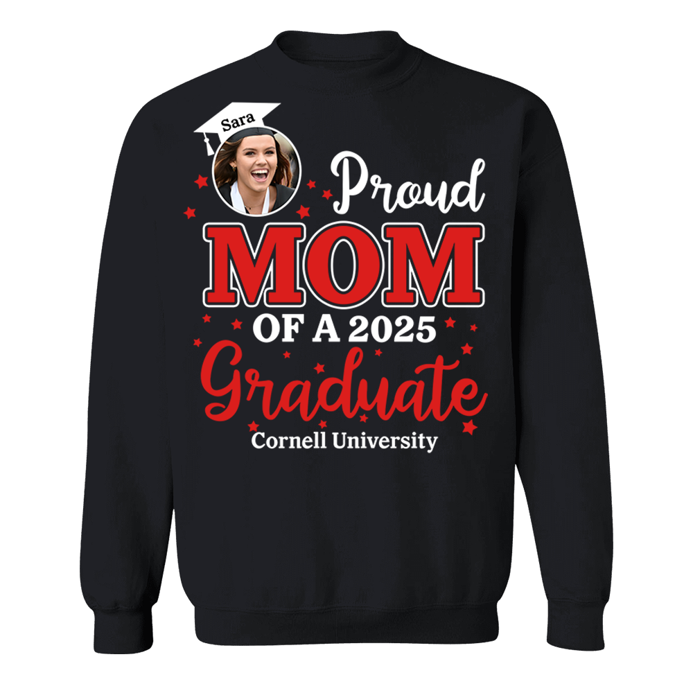 Proud Mom Custom Photo Graduation Shirts For Family