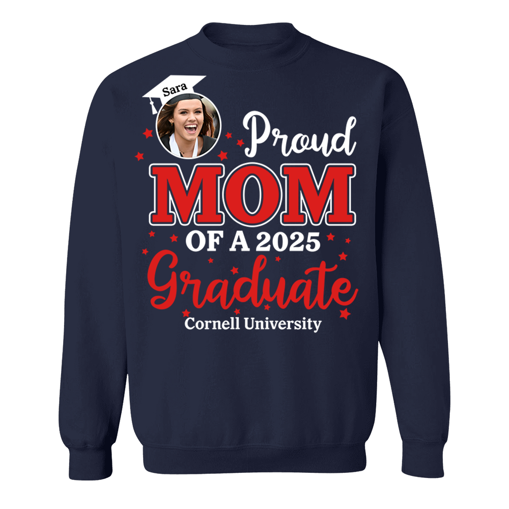Proud Mom Custom Photo Graduation Shirts For Family