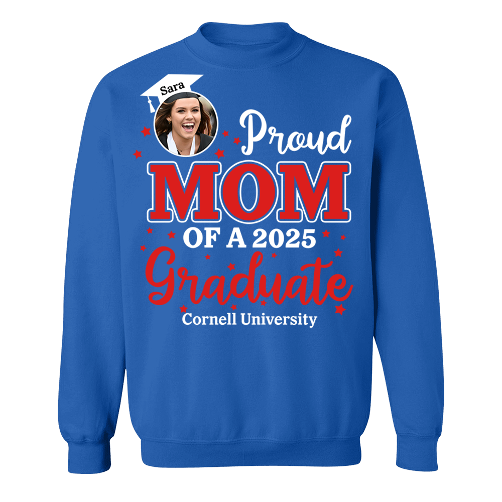 Proud Mom Custom Photo Graduation Shirts For Family