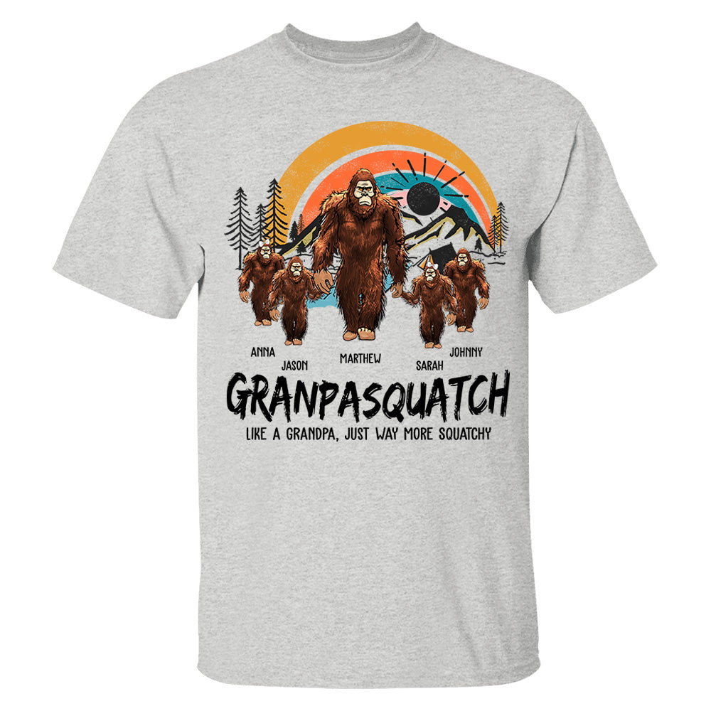 Papasquatch, Like A Grandpa, Just Way More Squatchy - Personalized Vintage Shirt NA04