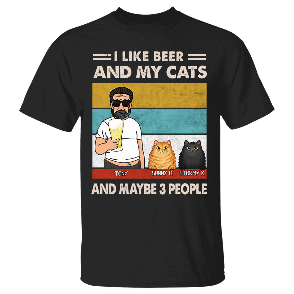 I Like Beer And My Cats And Maybe 3 People Personalized Dad Bod With Cat