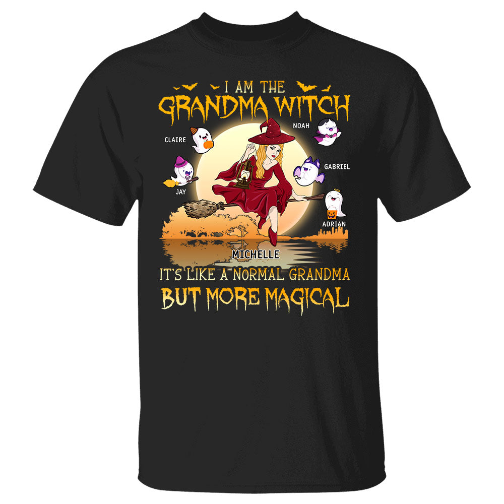 Personalized I Am The Grandma Witch It Is Like A Normal Grandma But More Magical Halloween With Cute Boo Shirt