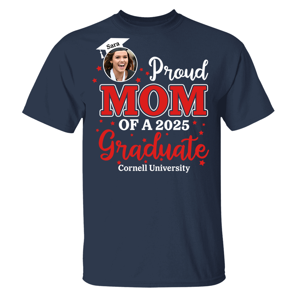 Proud Mom Custom Photo Graduation Shirts For Family