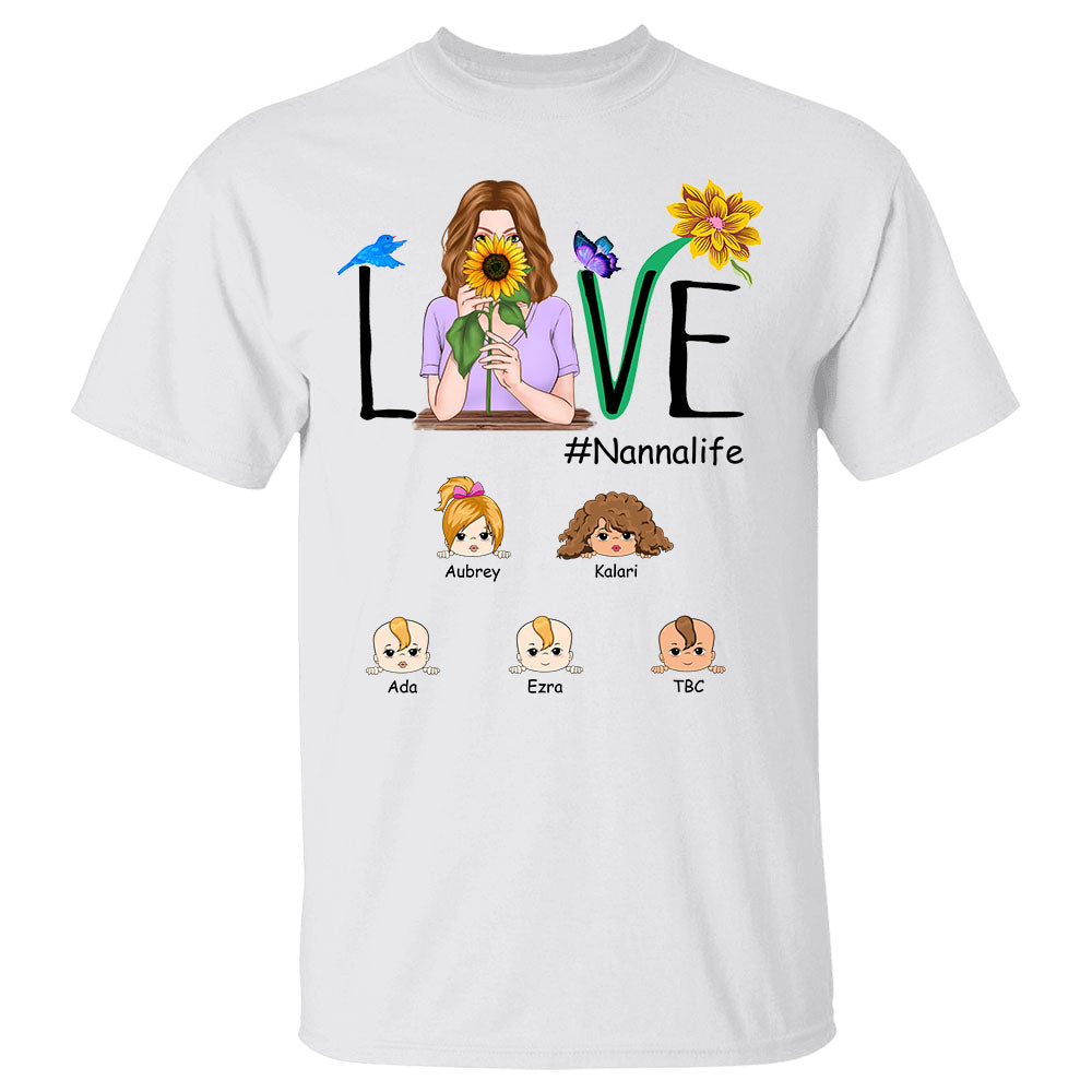 Love Grandma Life Sunflower Personalized Shirt