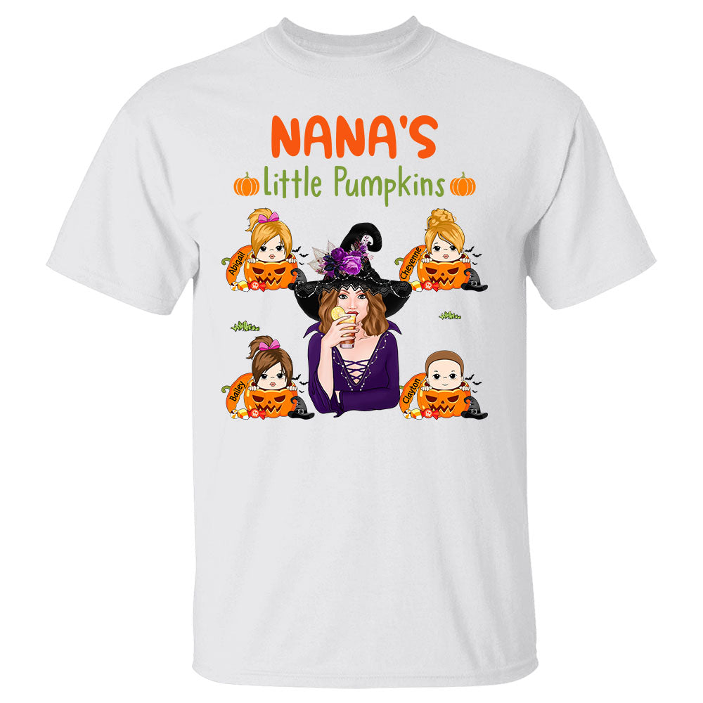 Grandma Little Pumpkins Halloween Personalized Shirt