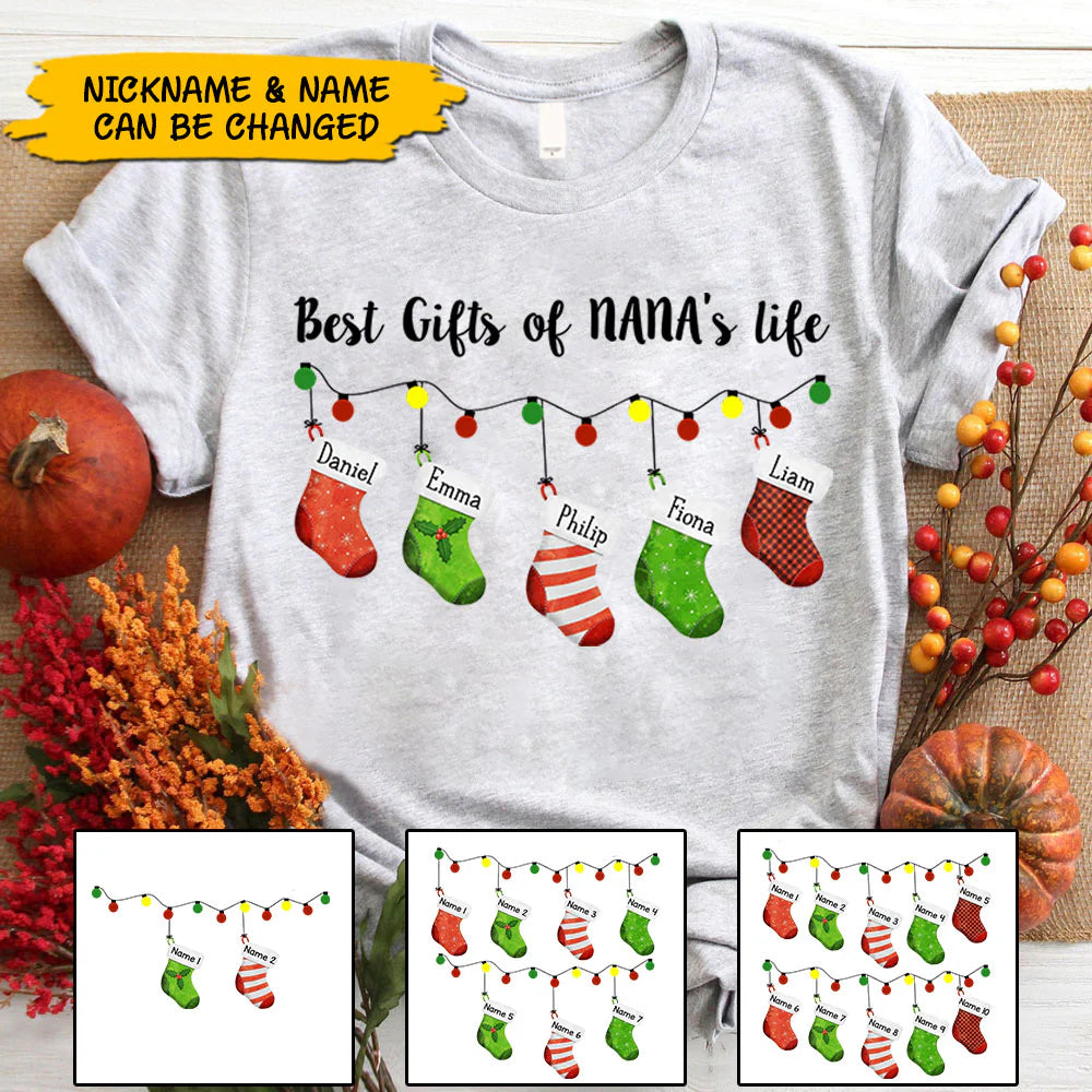 Personalized Best Gifts Of Nana's Life Christmas Shirts For Grandma, For Nana, For Mom