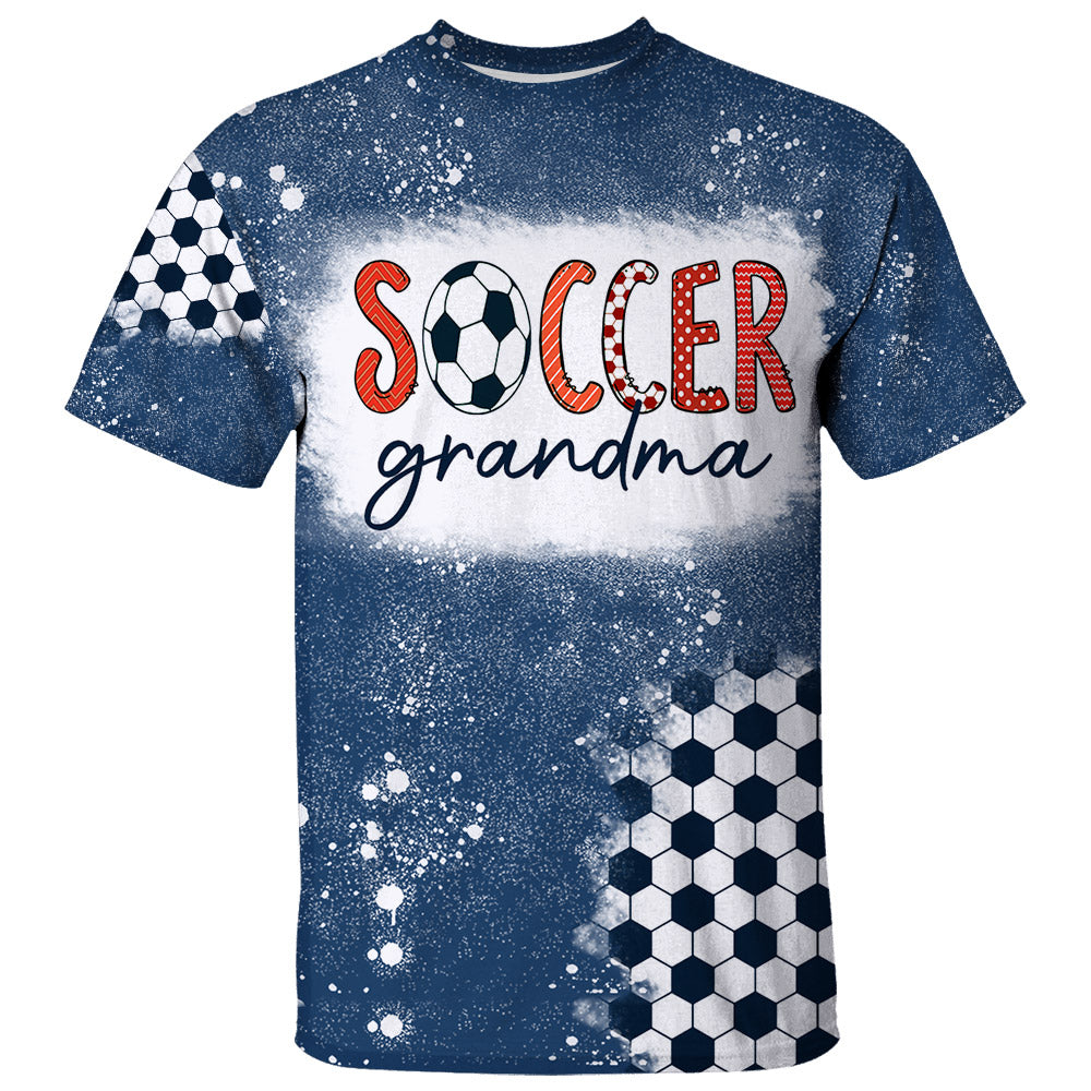 Personalized Soccer Grandma Bleach All Over Print Shirts, 3D Hoodie For Grandma