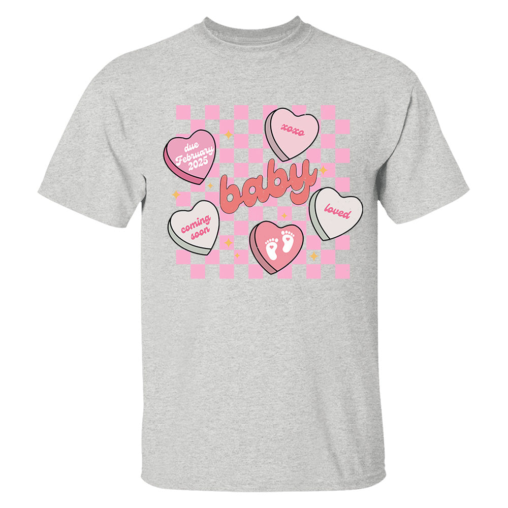 Custom Valentines Day Sweatshirt Pregnancy Announcement Gift, Valentines Day Baby Reveal Sweater, Pregnant Maternity Announcement Crewneck For Mom Tu20