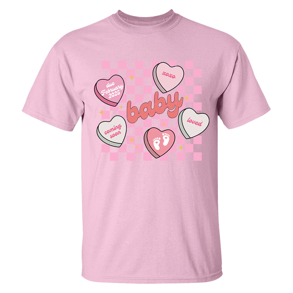 Custom Valentines Day Sweatshirt Pregnancy Announcement Gift, Valentines Day Baby Reveal Sweater, Pregnant Maternity Announcement Crewneck For Mom Tu20