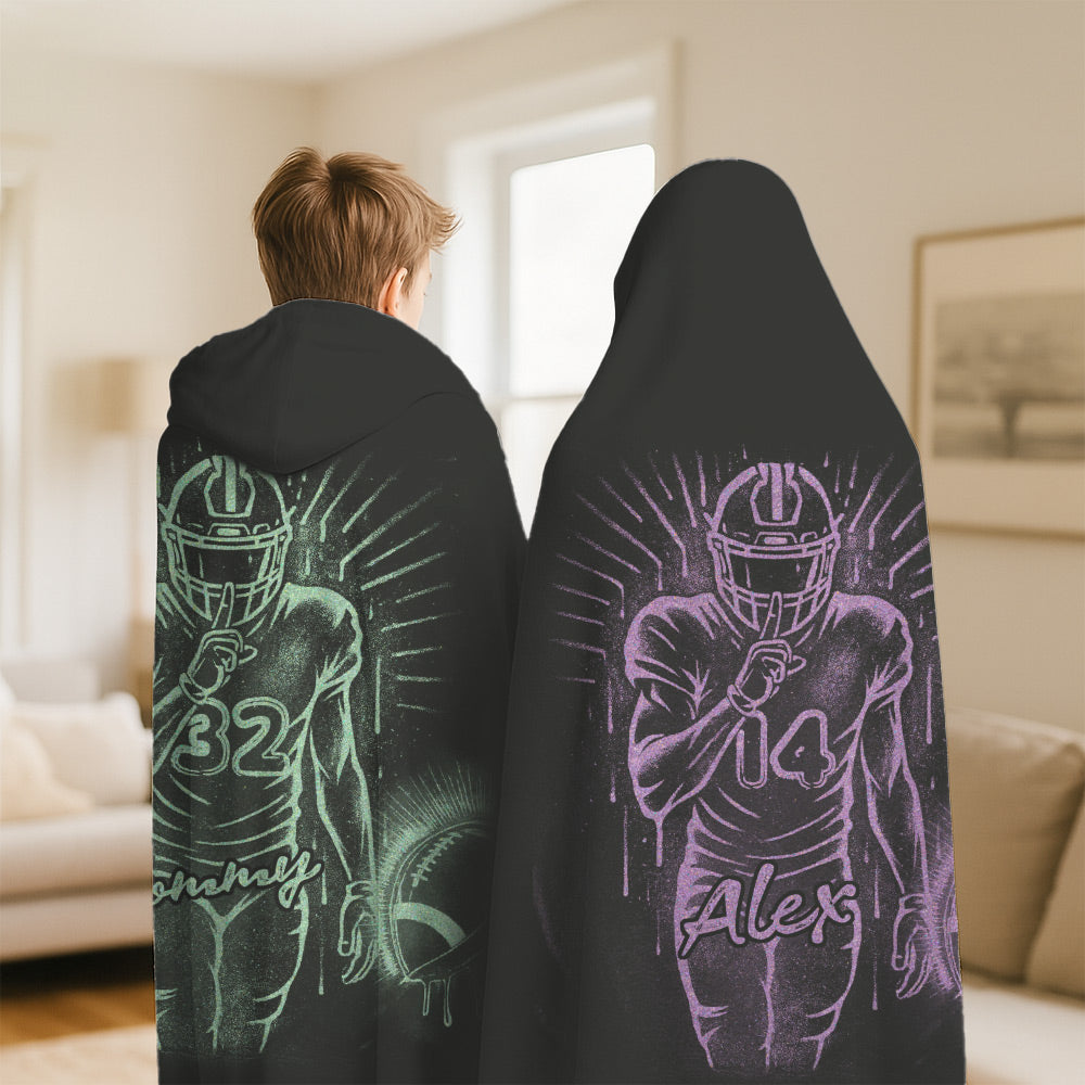 Personalized Bleach Style Football Player Blanket Hoodie A2110 Pt99