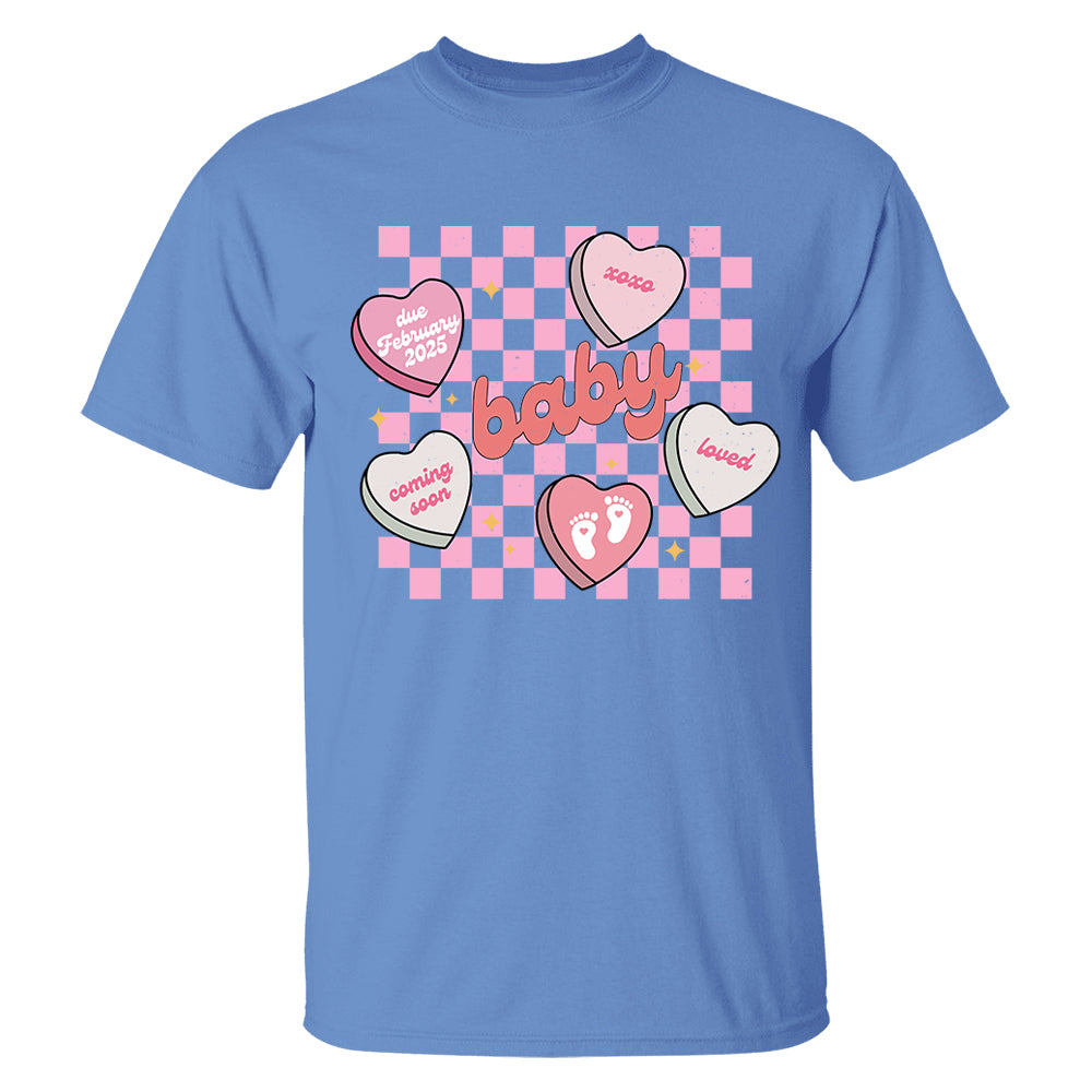 Custom Valentines Day Sweatshirt Pregnancy Announcement Gift, Valentines Day Baby Reveal Sweater, Pregnant Maternity Announcement Crewneck For Mom Tu20