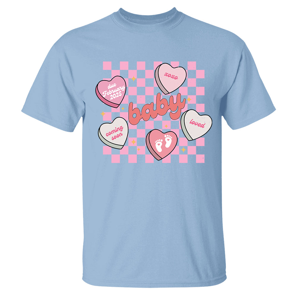 Custom Valentines Day Sweatshirt Pregnancy Announcement Gift, Valentines Day Baby Reveal Sweater, Pregnant Maternity Announcement Crewneck For Mom Tu20