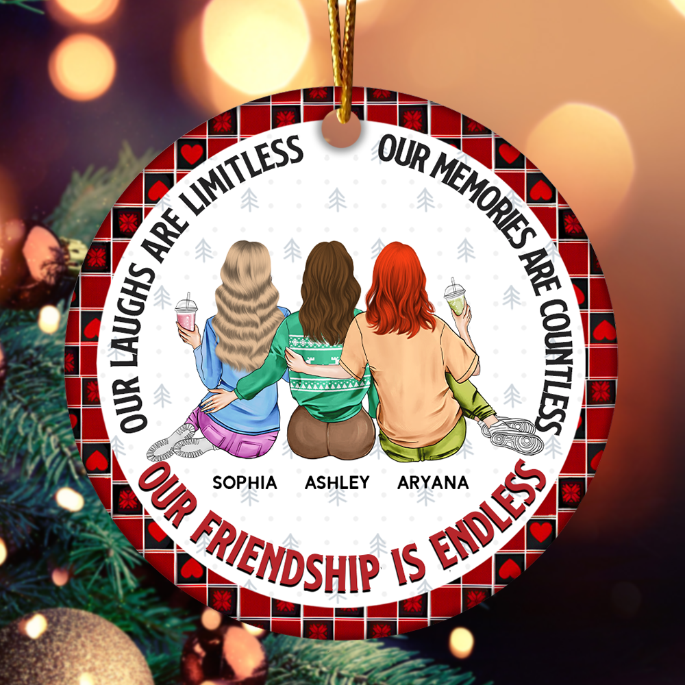 Our Friendship Is Endless - Personalized Ceramic Ornament