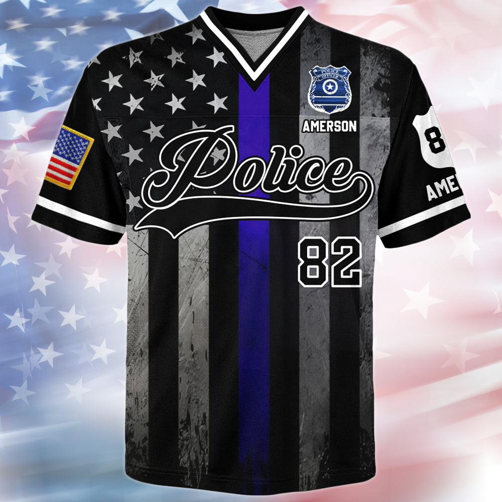 Custom Police Football Jersey, Custom Dept Name Number Police, Gift For Police T1807 Hv01