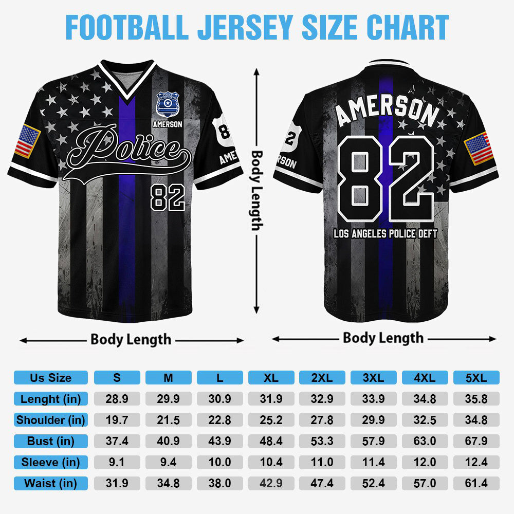 Custom Police Football Jersey, Custom Dept Name Number Police, Gift For Police T1807 Hv01