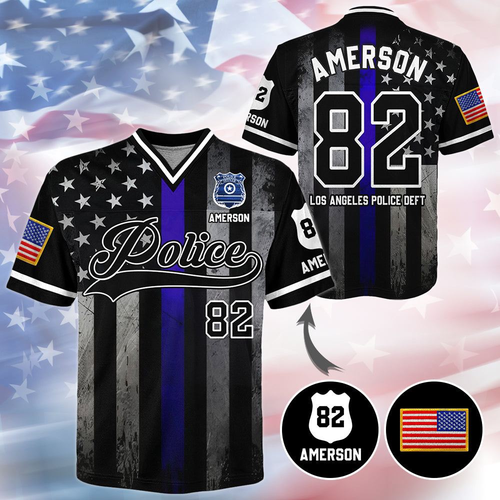 Custom Police Football Jersey, Custom Dept Name Number Police, Gift For Police T1807 Hv01