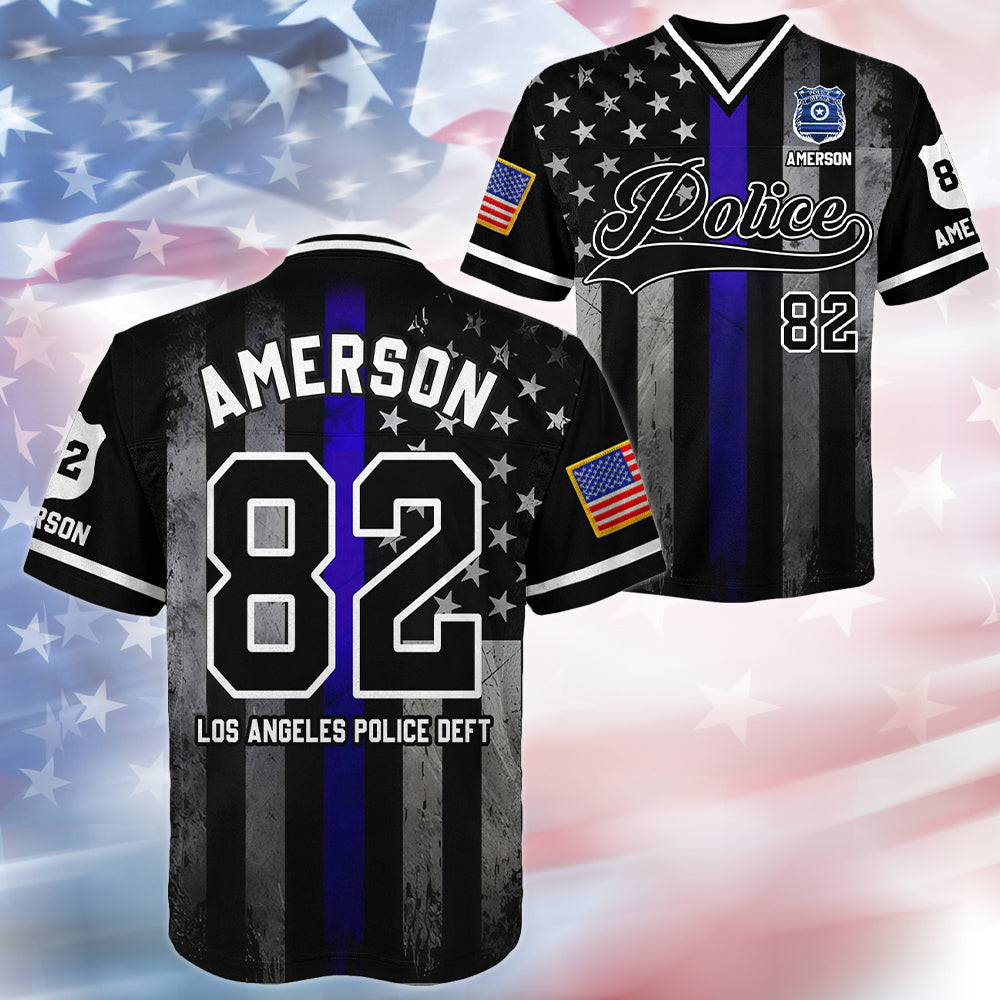 Custom Police Football Jersey, Custom Dept Name Number Police, Gift For Police T1807 Hv01