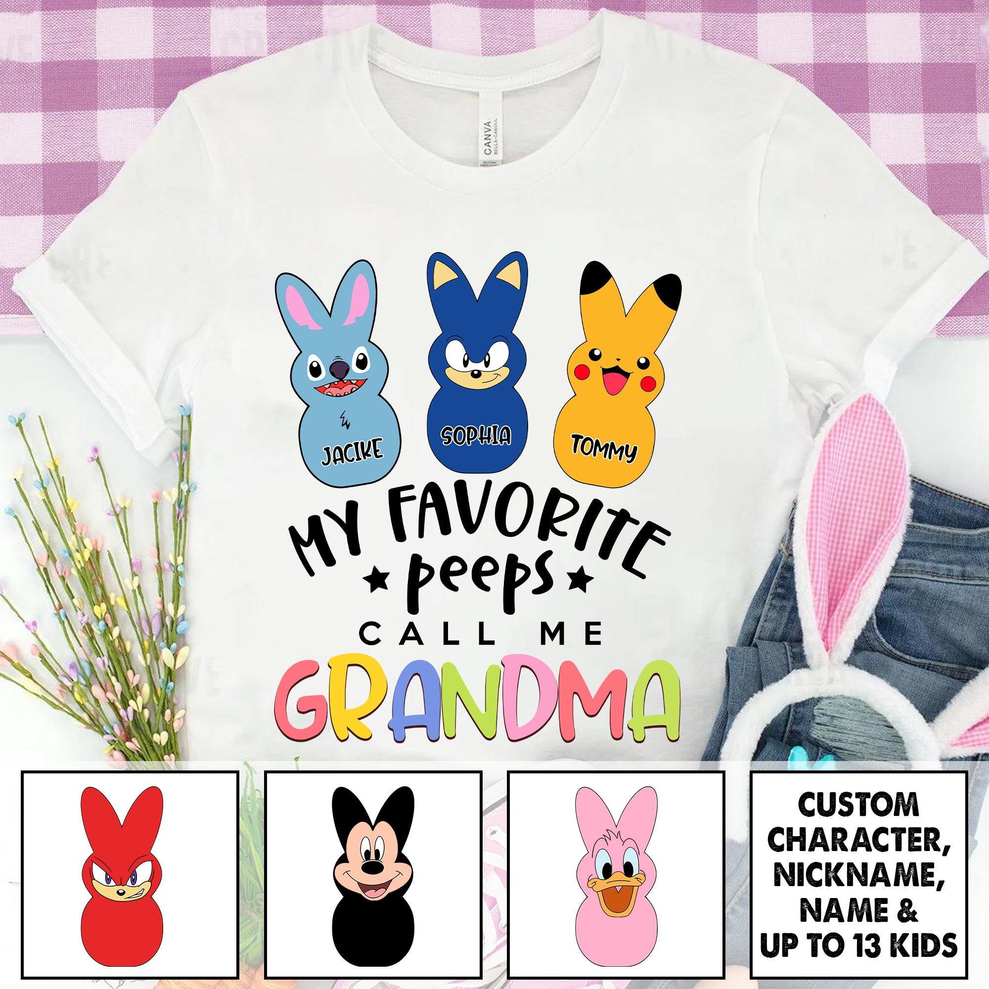 Custom My Favorite Peeps Call Me Grandma Shirt Gifts For Grandmas - Easter Day Custom Shirt - Easter Day Gifts