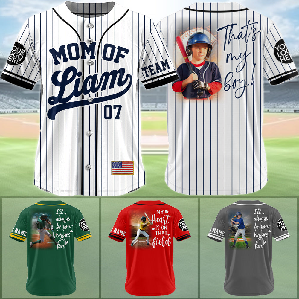I'll Be Your Biggest Fan, Custom Photo Baseball Game Day Baseball Jersey, Gift For Baseball Lovers A2110