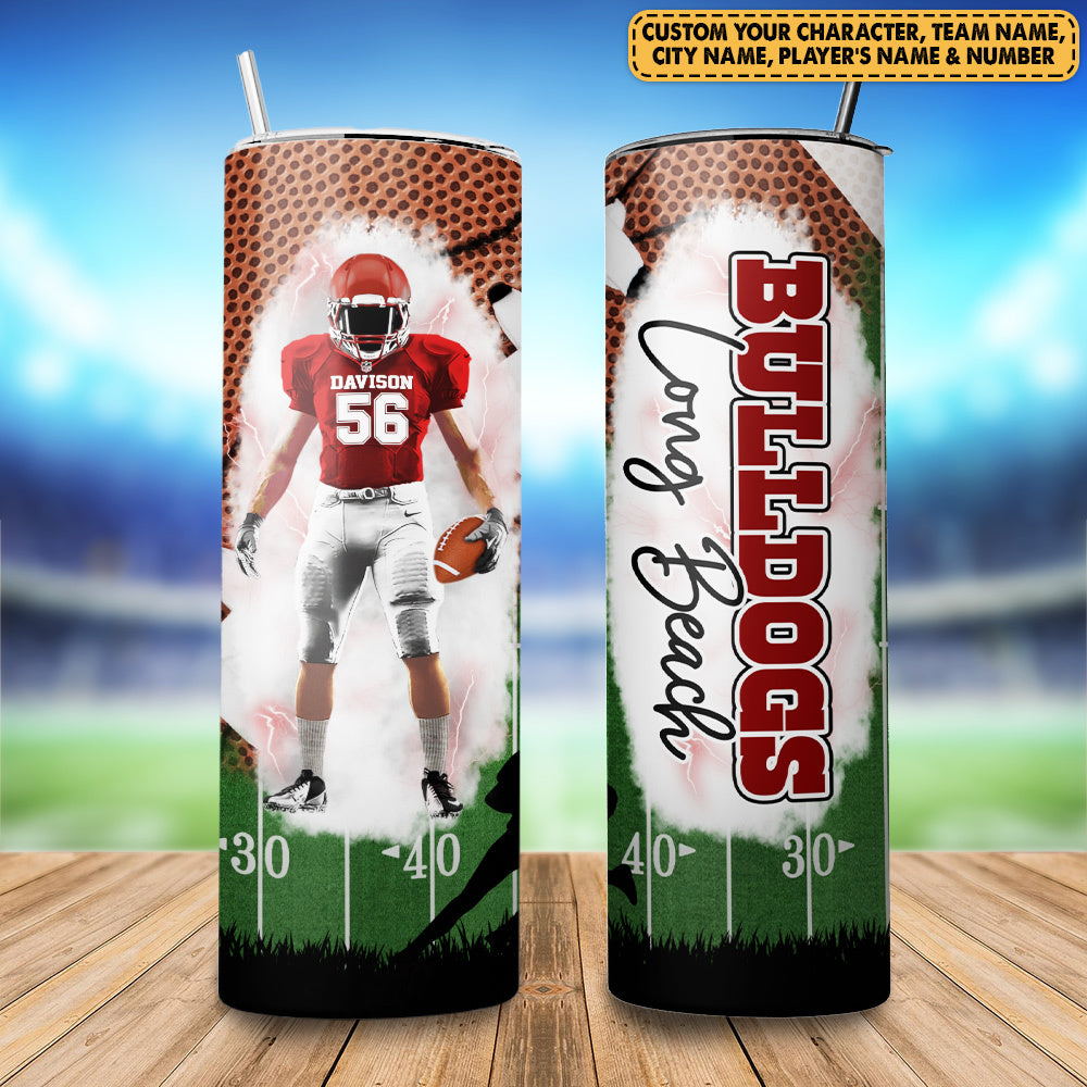 Football Game Days Personalized Skinny Tumbler Custom Team Name For Football Player