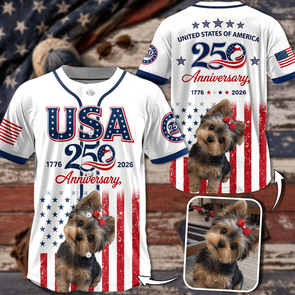 Custom Upload Photo Yorkshire Terrier USA 250th Anniversary