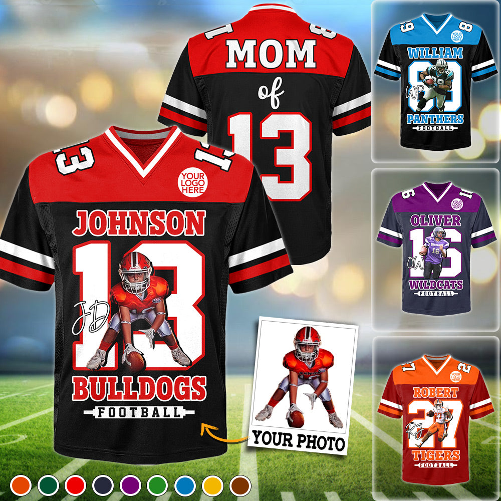 Custom Photo Football Jersey Shirt For Football Family Game Day Shirt NA02 Do99
